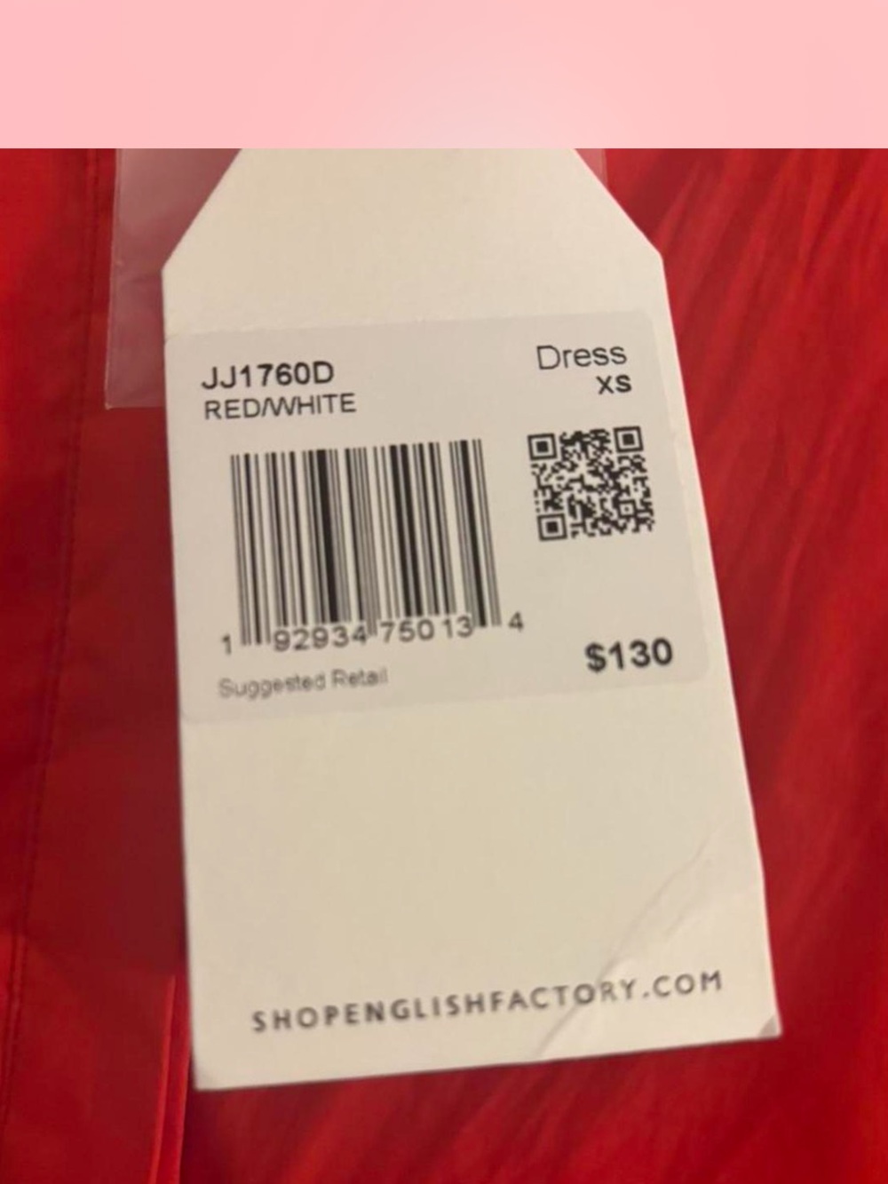 ENGLISH FACTORY Scalloped Edge red Midi Dress With Pockets Size XS NWT - Picture 3 of 6